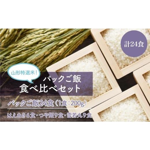 ふるさと納税 米 はえぬき 山形県 鮭川村 パックご飯 食べ比べセット 計24食