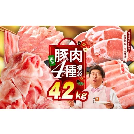 ふるさと納税 豚肉 セット 大阪府 泉佐野市 国産豚肉 4種 福袋 4.2kg 氷温熟成×極味付け 小分け 300gパック ぶたにく 普段使い 野菜炒め 切り落とし まとめ買…