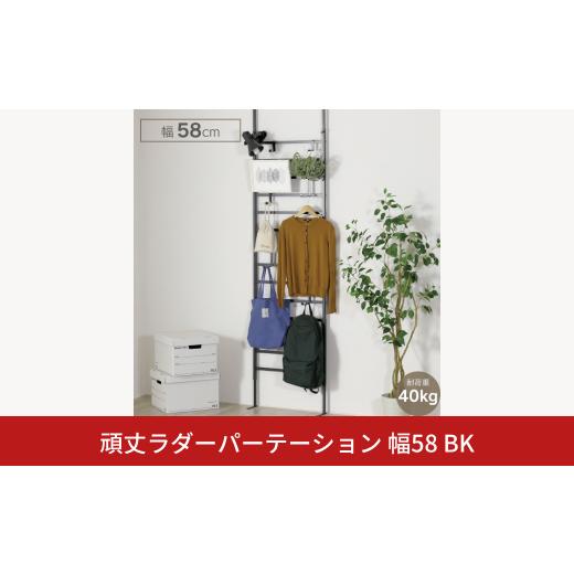 ふるさと納税 雑貨・日用品 新潟県 三条市 頑丈ラダーパーテーション幅58 ブラック YPL-641 ラダー 間仕切り つっぱり 燕三条 川口工器