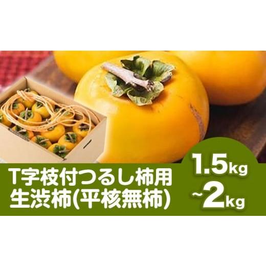 ふるさと納税 果物類 柿 和歌山県 日高町 2026年先行予約 T字枝付つるし柿用生渋柿 1.5kg~2kg ふるさと農園[10月中旬-11月上旬頃より発送予定(土日祝除く)]…