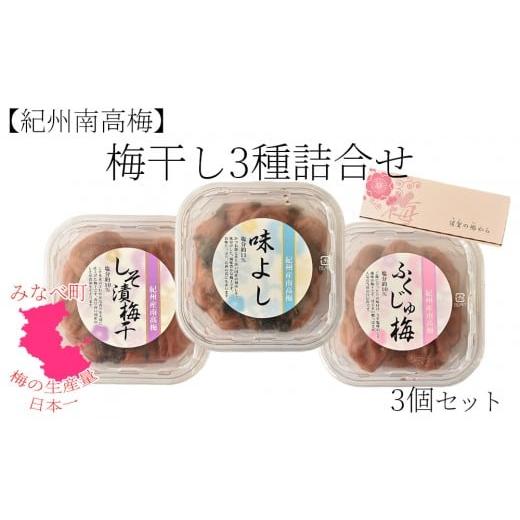 ふるさと納税 加工品等 梅干 和歌山県 みなべ町 紀州南高梅 梅干3種 詰め合わせ ふくじゅ梅・しそ漬梅干・かつお梅 200g×3パック 塩分約10〜11% hjumys026