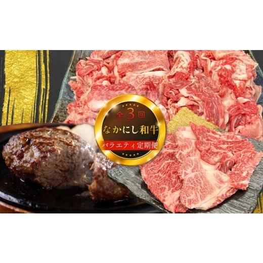 ふるさと納税 牛肉 焼肉・バーベキュー 宮崎県 小林市 定期便 全3回 宮崎県西ノ原牧場・なかにし和牛バラエティ定期便(牛肉 黒毛和牛 焼肉 小間切れ ハンバ…