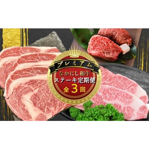 ふるさと納税 牛肉 ステーキ 宮崎県 小林市 定期便 全3回 宮崎県西ノ原牧場・なかにしプレミアム和牛ステーキ定期便(牛肉 黒毛和牛 ステーキ サーロイン モ…