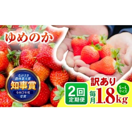 ふるさと納税 いちご 長崎県 諫早市 2回定期便 訳あり いちご「ゆめのか」 S-Lサイズ 1.8kg / 訳あり 訳あり商品 訳あり果物 果物訳あり いちご イチゴ 苺 …
