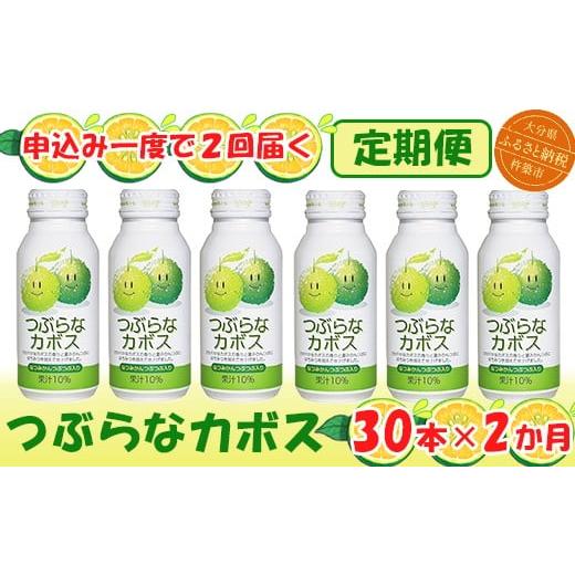 ふるさと納税 果汁飲料 大分県 杵築市 2か月定期便(連続) つぶらなカボス 190g(30本×2回) / つぶらな つぶらなカボス 定期便 2回 2ヶ月 ジュース かぼす…