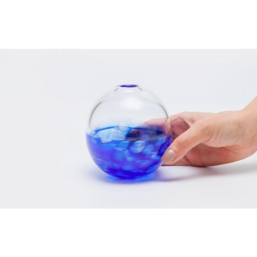 ふるさと納税 陶磁器・漆器・ガラス 山口県 山陽小野田市 〈ガラス作家 溝井 優香〉 花器「umi」 硝子 ガラス 贈り物 ギフト F6L-1283 通常の画像
