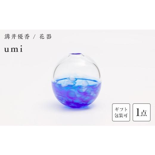ふるさと納税 陶磁器・漆器・ガラス 山口県 山陽小野田市  ギフト用 〈ガラス作家 溝井 優香〉 花器「umi」 硝子 ガラス 贈り物 ギフト F6L-1284 ギフト用の画像