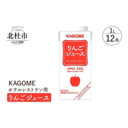 ふるさと納税 果汁飲料 りんご 山梨県 北杜市 カゴメ りんごジュース ホテルレストラン用 1L 紙パック 12本入 ジュース りんご セミクリアータイプ レストラン…