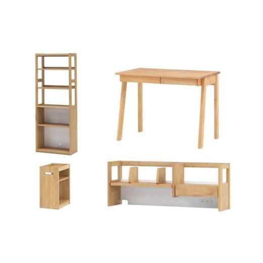 ふるさと納税 雑貨・日用品 インテリア 広島県 東広島市 学習デスク4点セット(フィーロ 本体・上棚・ワゴン・ラック)