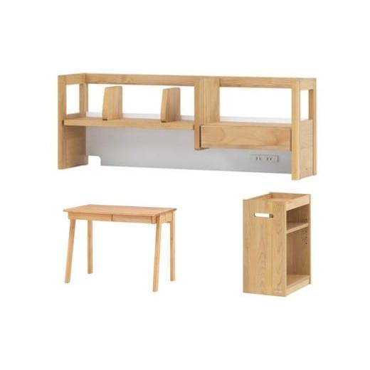 ふるさと納税 雑貨・日用品 インテリア 広島県 東広島市 学習デスク3点セット(フィーロ 本体・上棚・ワゴン)