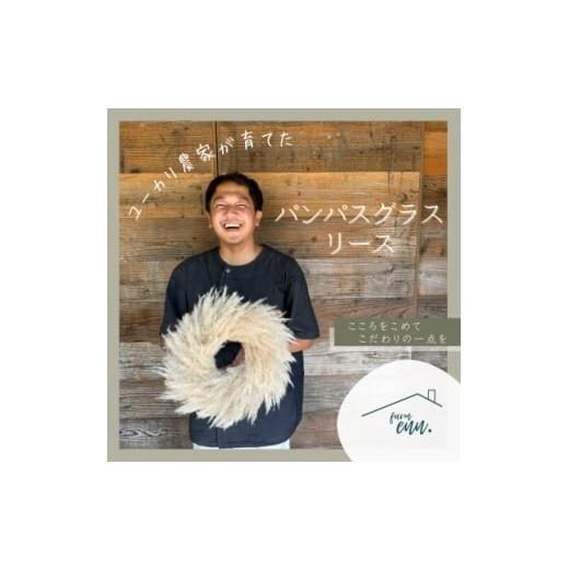 ふるさと納税 雑貨・日用品 花 埼玉県 入間市 ユーカリ農家が育てた パンパスグラスのナチュラルリース ドライフラワー 1670619