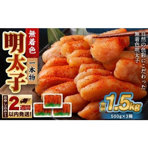 ふるさと納税 魚貝類 明太子 北海道 小樽市 無着色 明太子 (一本物) 1.5kg (500g×3) めんたいこ 明太子 無着色 冷凍