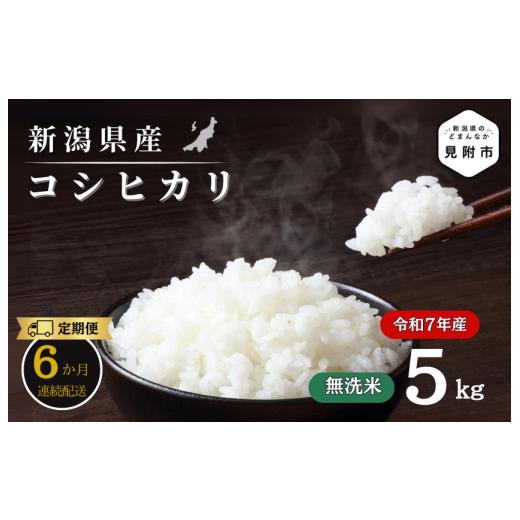 ふるさと納税 米 コシヒカリ 新潟県 見附市 6か月定期便 R7年産 新潟県産 コシヒカリ 5kg （無洗米）新潟のど真ん中 見附市 こしひかり