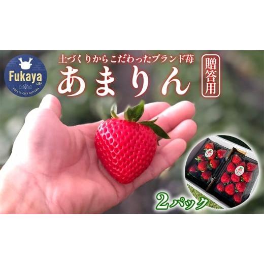 ふるさと納税 いちご 埼玉県 深谷市 埼玉県産 贈答用 あまりん(2パック入り) 11218-0871 木口農園