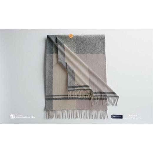 ふるさと納税 小物 ストール・マフラー 大阪府 泉佐野市 『Noble Fibre』100％カシミヤ・大判ストール 大判チェック フリンジ付き 高級 カシミア おしゃれ フ…_2