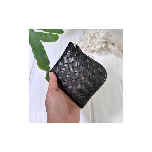 ふるさと納税 雑貨・日用品 兵庫県 丹波市 L字ファスナーミニ財布『CORONminiコロンミニ』 メッシュシリーズ:配送情報備考 ブラック ブラック