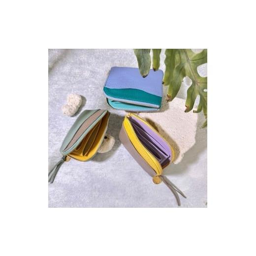 ふるさと納税 雑貨・日用品 兵庫県 丹波市 L字ファスナーミニ財布『CORONminiコロンミニ』Candyキャンディシリーズ:配送情報備考 ブルー×エメラルドグリー…