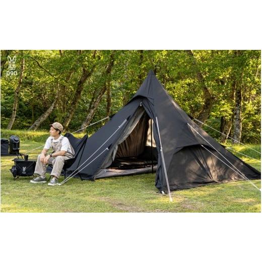 ふるさと納税 アウトドアグッズ テント・タープ 大阪府 東大阪市  DOD ワンポールテント RX （M） TC（ T3-949-BK ） T3-949-BKの画像