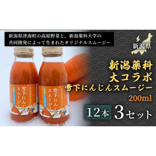 ふるさと納税 果汁飲料 にんじん 新潟県 津南町 甘みたっぷりスムージー 新潟薬科大コラボ 雪下にんじんスムージー 200ml(12本1箱) 3セット 産地直送 自然…