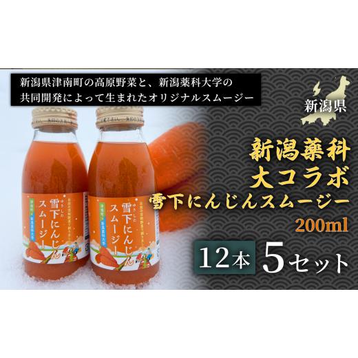 ふるさと納税 果汁飲料 にんじん 新潟県 津南町 甘みたっぷりスムージー 新潟薬科大コラボ 雪下にんじんスムージー 200ml(12本1箱) 5セット 産地直送 自然…