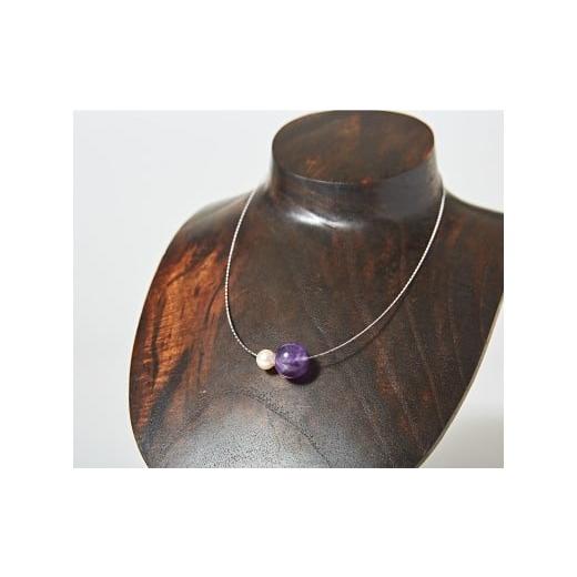 ふるさと納税 雑貨・日用品 三重県 伊勢市 1899 OMAMORI JEWELRY あこや真珠8mm 夫婦岩チョーカーSV925 紫水晶・アメジスト 伊勢とこわかや OMAMOTIJEWELRY 真…