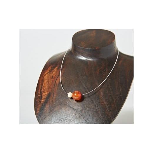 ふるさと納税 雑貨・日用品 三重県 伊勢市 1900 OMAMORI JEWELRY あこや真珠8mm 夫婦岩チョーカーSV925 紅玉髄・カーネリアン 伊勢とこわかや OMAMOTIJEWELRY …の画像
