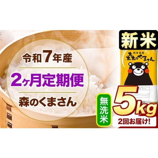 ふるさと納税 米 熊本県 御船町 2ヶ月定期便 新米 令和7年産 無洗米 森のくまさん 5kg [申込月の翌月から出荷開始] 熊本県産 精米 米 こめ コメ お米 kome
