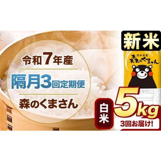 ふるさと納税 米 熊本県 御船町 隔月3回定期便 新米 令和7年産 白米 森のくまさん 5kg [申込月の翌月から出荷開始] 熊本県産 精米 米 こめ コメ お米 kome