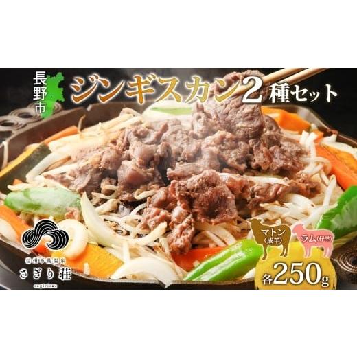 ふるさと納税 肉 長野県 長野市 さぎり荘 ジンギスカン2種食べ比べセット 250g×1袋 計500g 不動温泉 信州新町 長野県