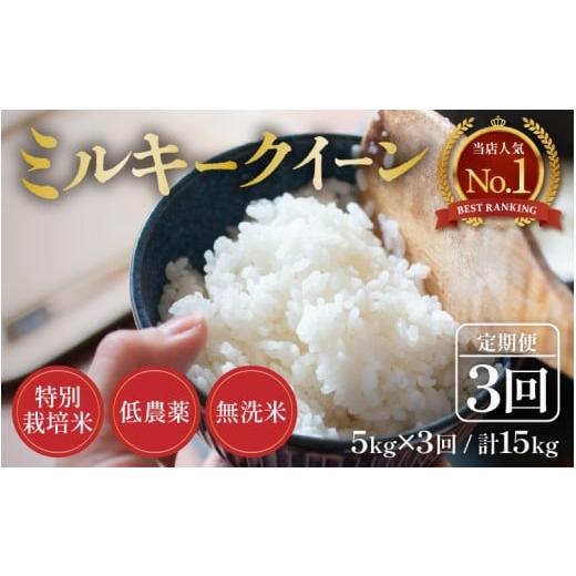 ふるさと納税 米 ミルキークイーン 福井県 あわら市 令和7年産 新米 定期便[3ヶ月連続お届け]5kg×3回 15kg 特別栽培米 ミルキークイーン 無洗米 低農薬 […