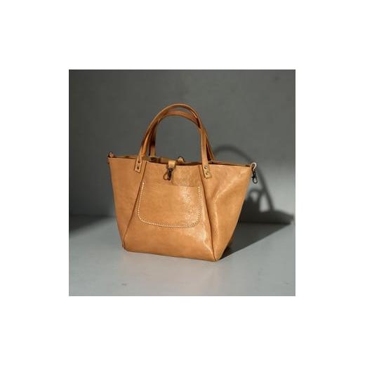 ふるさと納税 カバン トートバッグ 滋賀県 近江八幡市 八幡レザー かご型トートバッグ(キャメル) DP12W