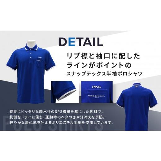 ふるさと納税 ゴルフグッズ ウェア 和歌山県 上富田町 ピンゴルフ ラインスナップテックス 半袖ポロシャツ ブルー Lサイズ ブルー Lサイズ_2