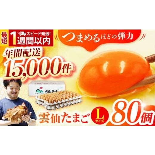 ふるさと納税 卵(鶏、烏骨鶏等) 長崎県 - 冷蔵配送 卵 スピード発送 雲仙たまご Lサイズ80個(75個+割れ補償5個入り) 長崎県/塚ちゃん雲仙たまご村 42ACAE…