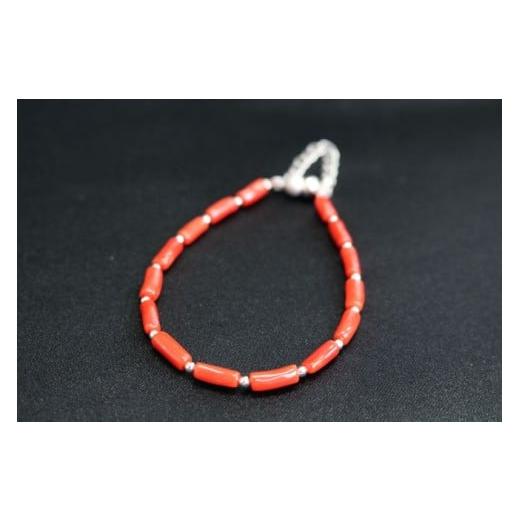 ふるさと納税 アクセサリー ブレスレット 高知県 室戸市 赤珊瑚の立ヤタラとK18WGミラーボールのブレス | アクセサリー ブレスレット ジュエリー 珊瑚 赤珊瑚 …