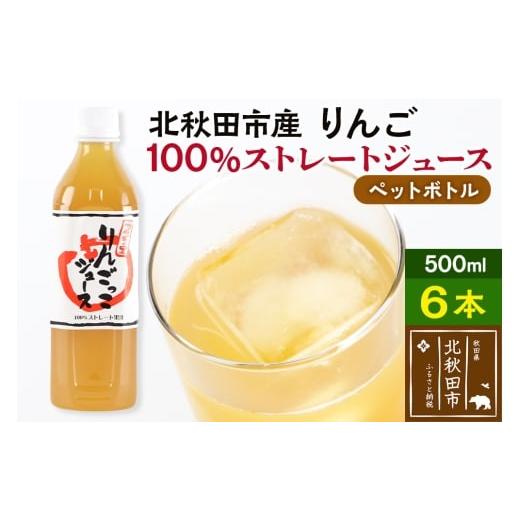 ふるさと納税 果汁飲料 りんご 秋田県 北秋田市 マタギの里 りんごっこジュース ペットボトル 500ml×6本 やましち果樹園