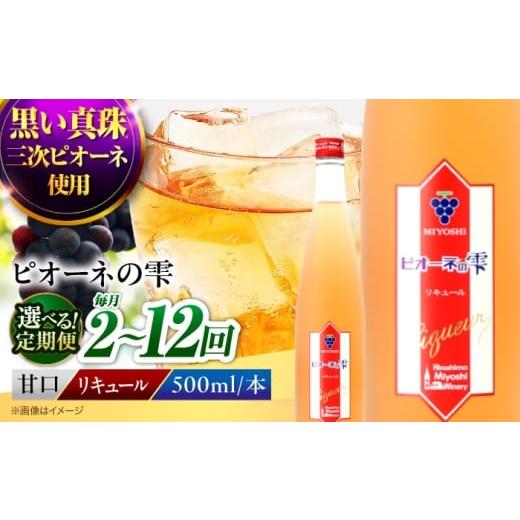 ふるさと納税 お酒 リキュール 広島県 三次市 全2回定期便 果実酒 ピオーネの雫 500ml×1本 ぶどう ピオーネ リキュール 葡萄酒 ぶどう酒 甘口 リキュール 酒…