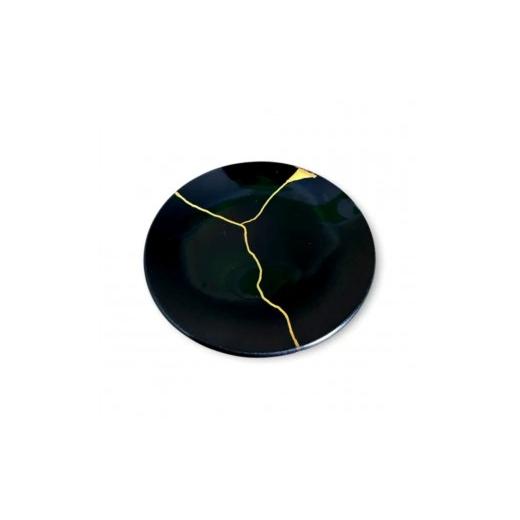 ふるさと納税 金工品 和歌山県 九度山町 丸小皿 金継ぎデザイン 漆黒 ［NF144］ 漆黒_1