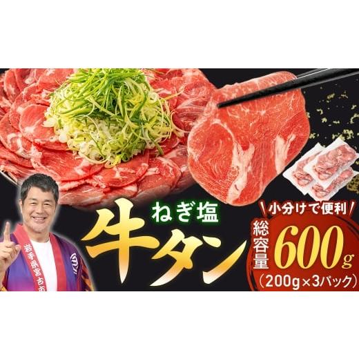 ふるさと納税 牛肉 タン 岩手県 宮古市 訳あり 宮古のねぎ塩牛タン 600g 成型肉 1690815 600g(200g×3パック)