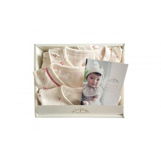 ふるさと納税 服 子ども 愛知県 名古屋市 オーガニックコットンベビーウェア3点セット(サクランボプリント)