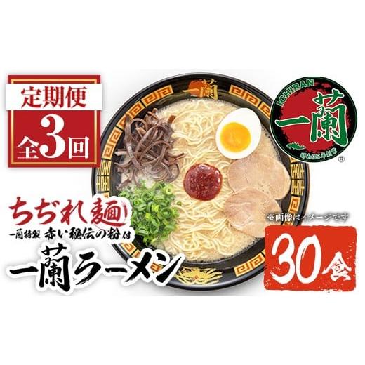 ふるさと納税 ラーメン とんこつ 鹿児島県 日置市 No.1340 定期便・全3回 一蘭ラーメンちぢれ麺(合計30食・計10食×3回・スープ付き) 麺 ラーメン 常温 常温保…