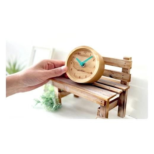ふるさと納税 時辰儀 置時計 岐阜県 郡上市 KATOMOKU muku mini clock 2 小さな置時計 ともし火青味 粁-125 木製 置き時計 室内装飾 寝具 納める 雑貨 格好のいい …