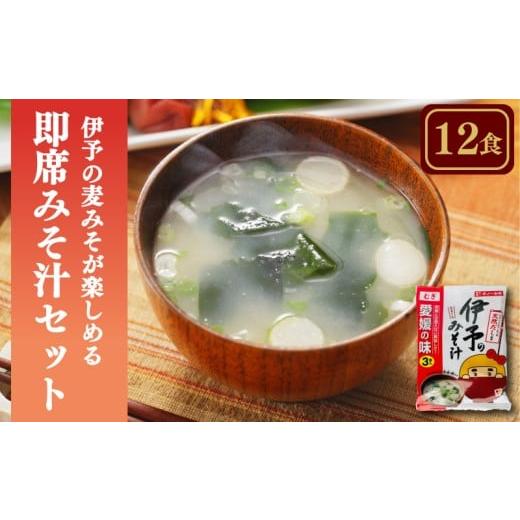 ふるさと納税 惣菜・レトルト 愛媛県 松前町 愛媛・伊予の麦みそが楽しめる即席みそ汁セット むぎ(12食入り)| 即席 レトルト 味噌 味噌汁 みそ汁 簡単 便利 …