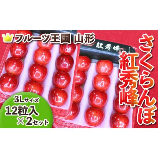 ふるさと納税 果物類 さくらんぼ 山形県 山形市 フルーツ王国山形 紅秀峰 3L 12粒入×2 令和8年産先行予約 FS25-662 くだもの 果物 フルーツ 山形 山形県 山…