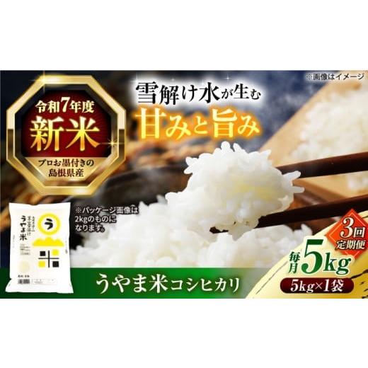 ふるさと納税 米 コシヒカリ 島根県 松江市 3回定期便 島根県産「うやま米 コシヒカリ(雲南市吉田町)」5kg(5kg×1) 島根県松江市/有限会社藤本米穀店 AL…