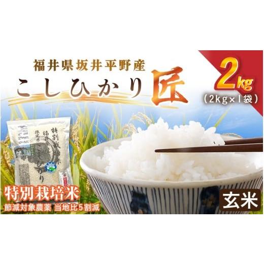 ふるさと納税 玄米 福井県 坂井市 令和7年産 特別栽培米 コシヒカリ匠 2kg 節減対象農薬当地比5割 玄米 米 コメ お米 コシヒカリ ふるさと納税米 ブランド米 …