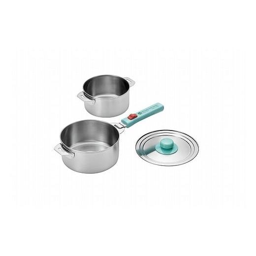 ふるさと納税 雑貨・日用品 新潟県 燕市 EJQ-800 燕熟の技 ステンレス鍋14cm &amp; 16cm・着脱ハンドル付き