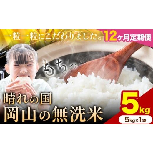 ふるさと納税 無洗米 岡山県 矢掛町 12ヶ月定期便 晴れの国岡山の無洗米 5kg 岡山県産 無洗米 無洗 米 矢掛町[申し込み翌月から発送]米 コメ 定期便 5kg×1…