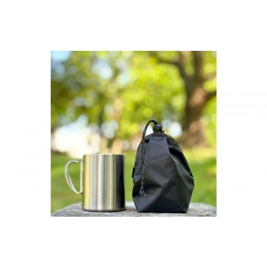 ふるさと納税 小物 愛知県 名古屋市 XS 0.5L・黒 手のひらサイズの軽量ナイロン巾着袋 黒