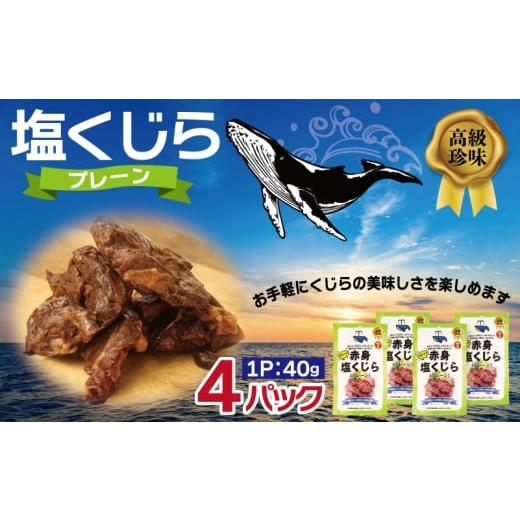 ふるさと納税 魚貝類 大阪府 泉佐野市 塩くじら プレーン 40g×4P 鯨 クジラ 鯨肉 赤身 おつまみ 珍味