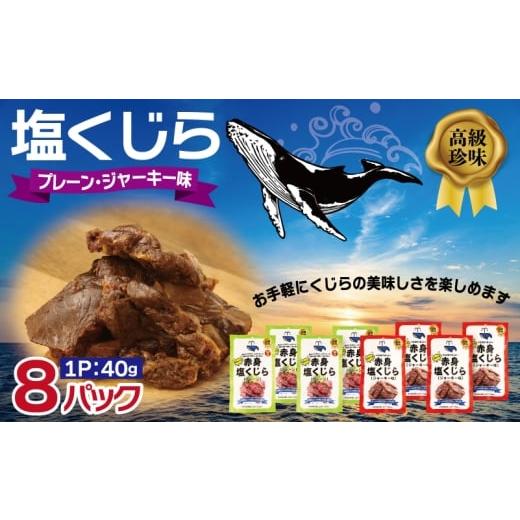 ふるさと納税 魚貝類 大阪府 泉佐野市 塩くじら 40g×8P(プレーン 4P・ジャーキー味 4P) 鯨 クジラ 鯨肉 赤身 おつまみ 珍味